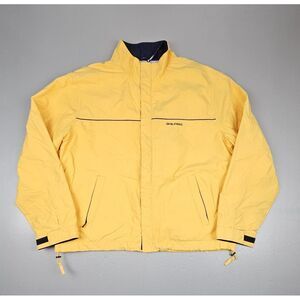 Tommy Hilfiger Jacket Mens‎ XL. Vintage Athletic Yellow Long Sleeve Full Zip.